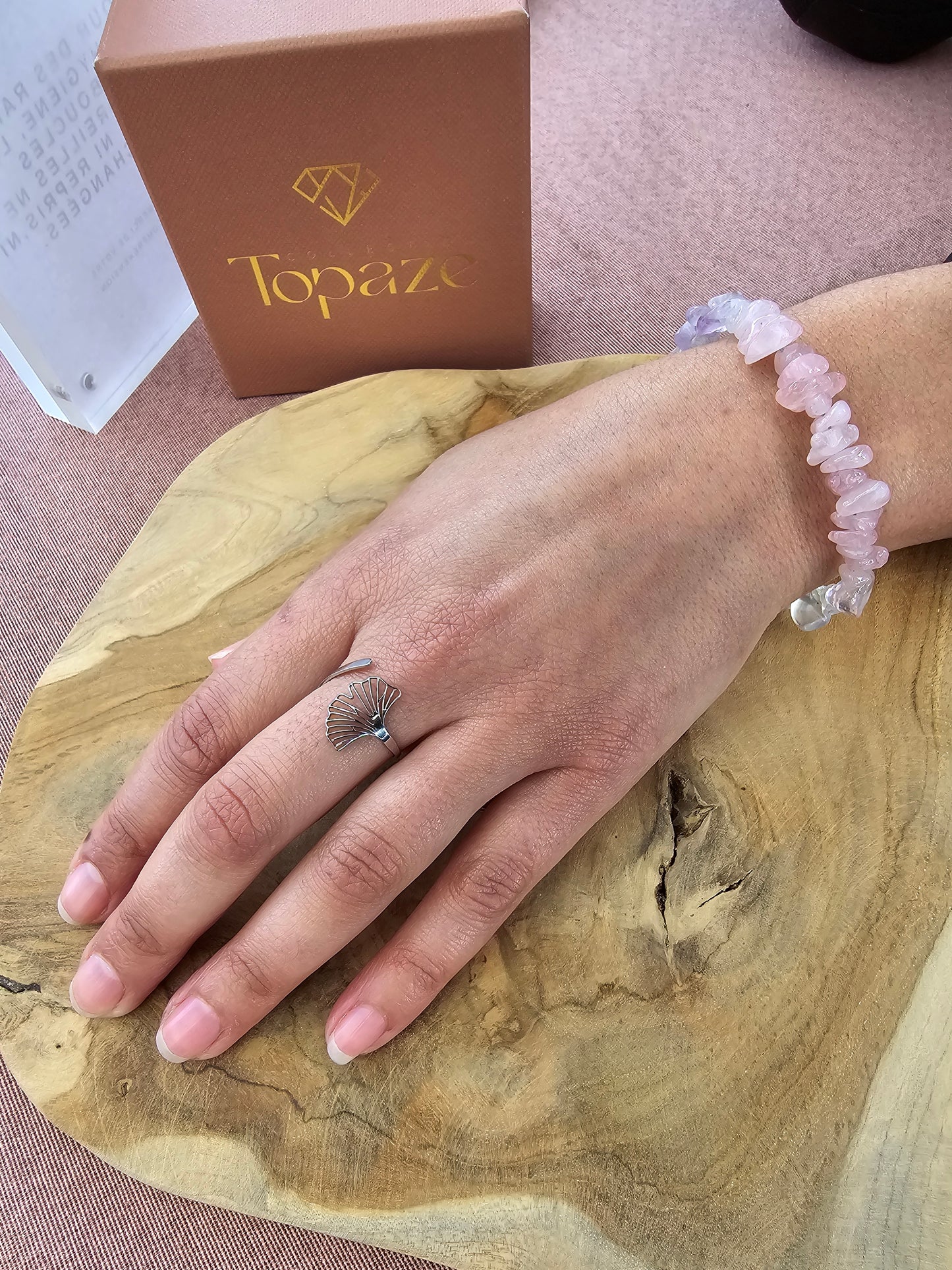Bague Biloba en forme de feuille de djinko
