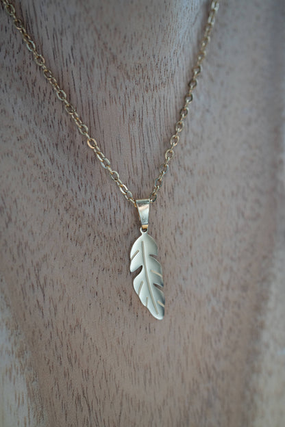 Collier naturelle plume