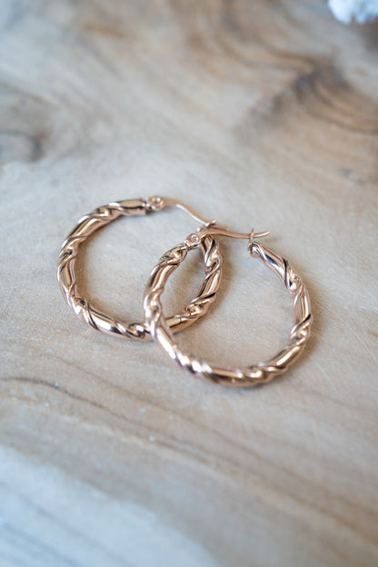 Boucles d'oreilles Atlanta Doré et Rose Gold